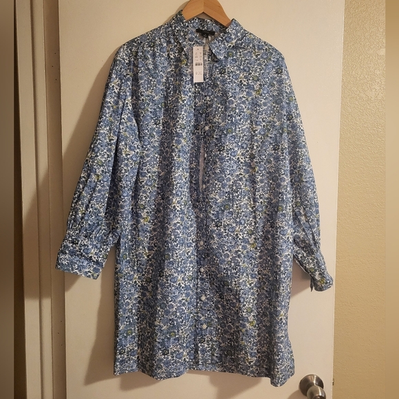 NWT J. Crew Puff Sleeve Shirt Dress - Picture 2 of 6
